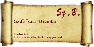 Szücsi Bianka névjegykártya